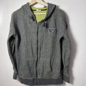 Vans Unisex Full Zip Up Hoodie Gray Green Since 1966 Skater Old Logo Medium